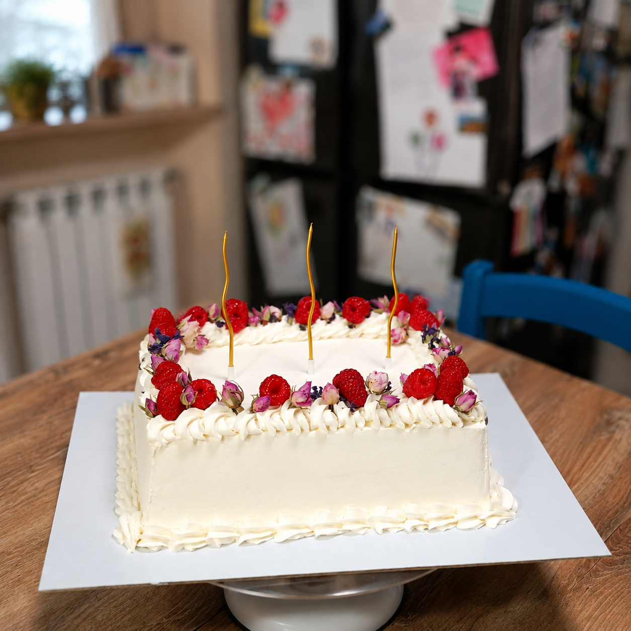 LONG CAKE LAMPONI E FIORI EDULI