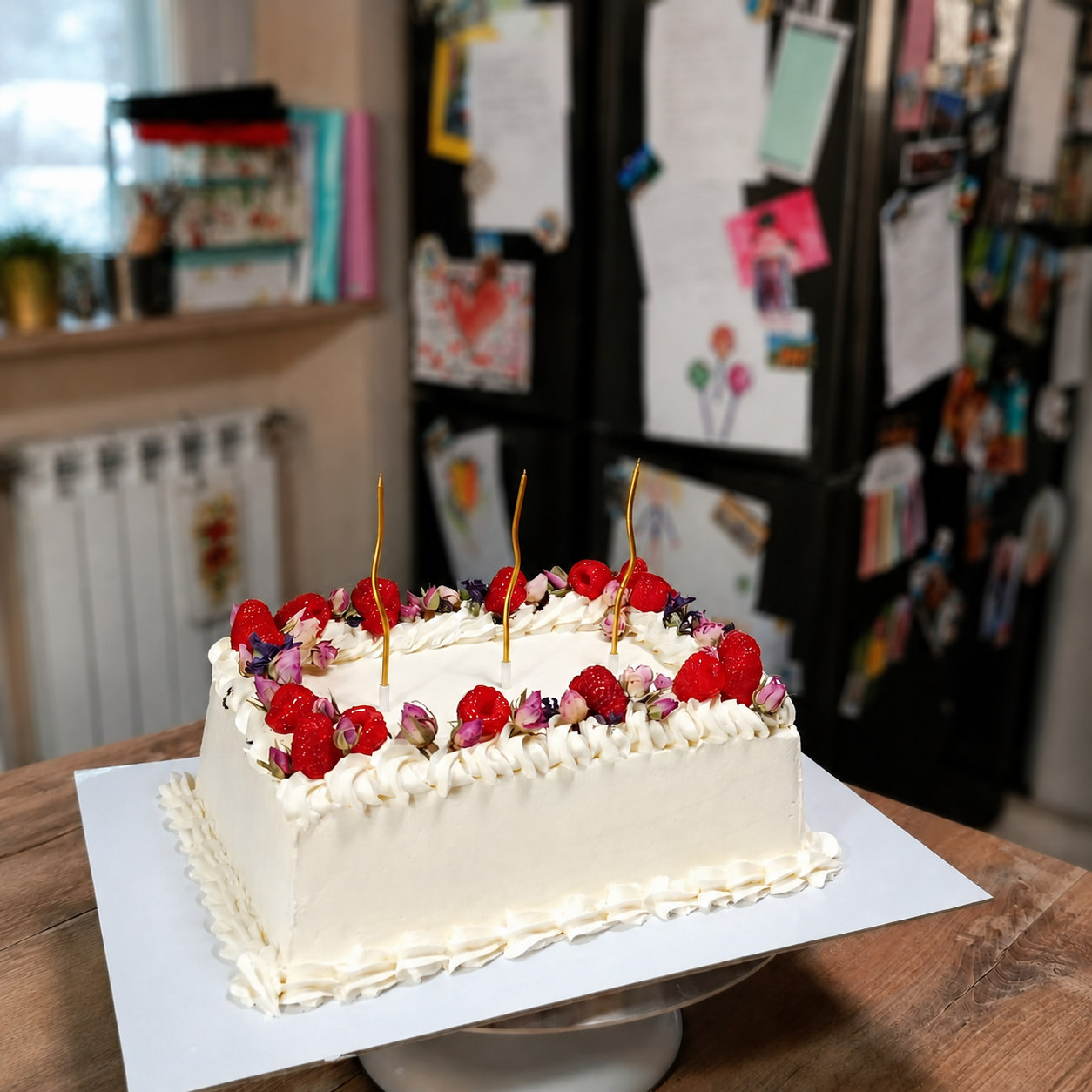 LONG CAKE LAMPONI E FIORI EDULI